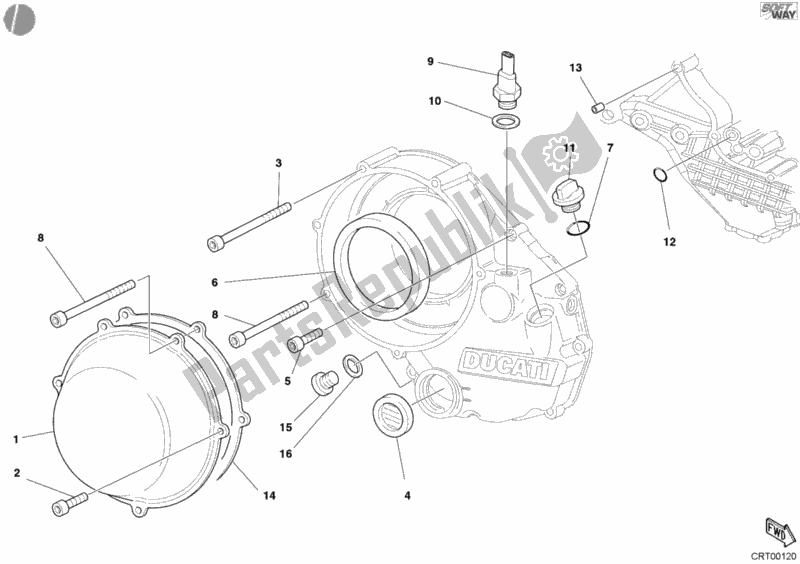 All parts for the Clutch Cover, Outer of the Ducati Superbike 998 R 2002